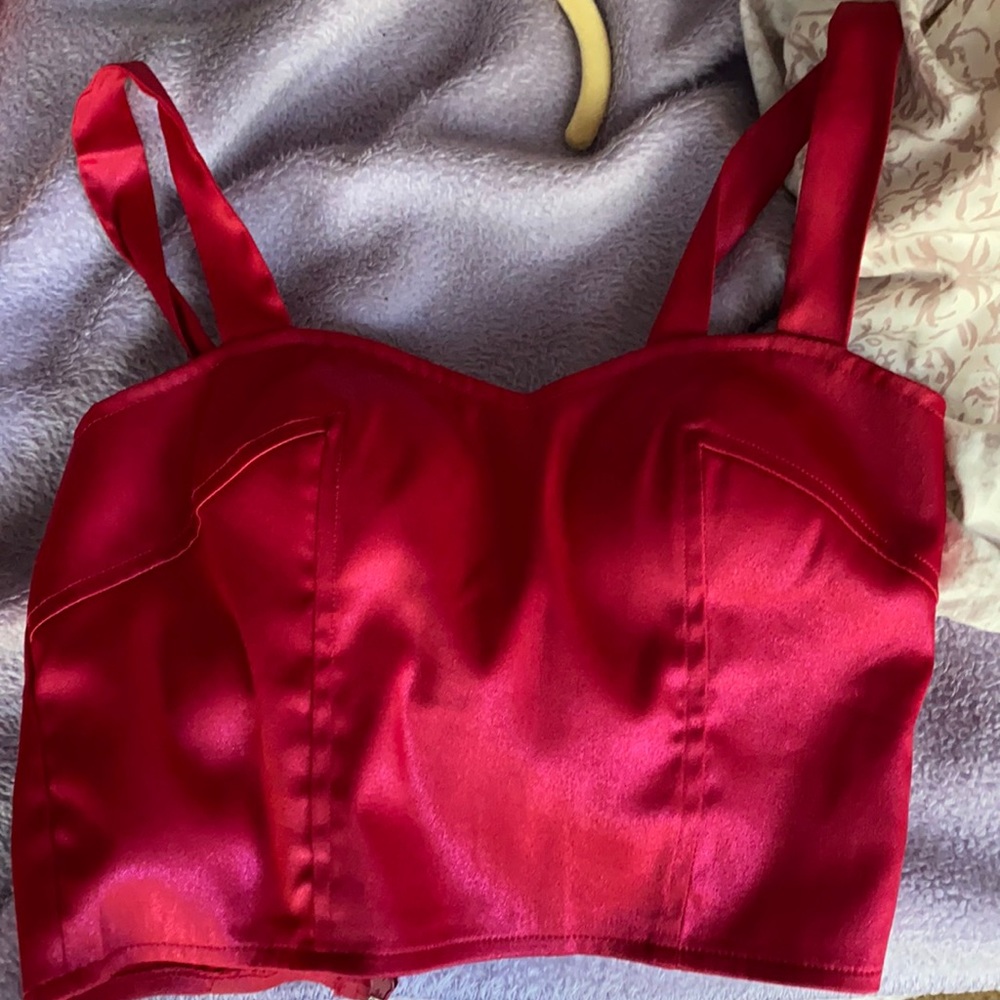 Hot pink crop top sleeveless
